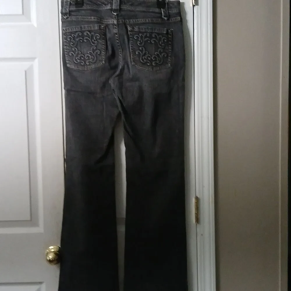 White House Black Market black boot cut jeans Sz 8 EUC